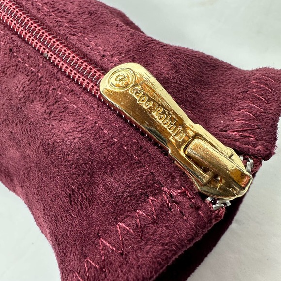 Cape Robbin Womens size 6.5 Heeled Sock Stretch Boots Maroon Side Zip - Picture 10 of 11